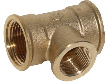 Mosazný T-kus vnitřní/vnitřní/vnitřní závit redukovaný 1