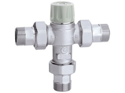 CALEFFI termostat. směšovací ventil se zpět.klapkami a filtrem 1/2
