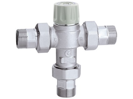 CALEFFI termostat. směšovací ventil se zpět.klapkami a filtrem 1/2