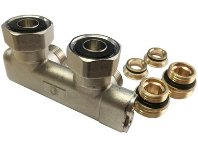 FORNARA křížení rohové pro radiátory VK, uzavíratelné, s redukcemi 3/4