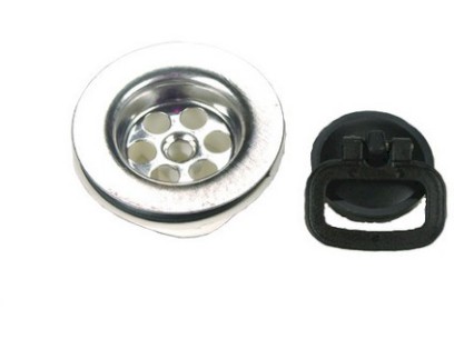 Dřezový výtokový ventil s nerezovou mřížkou o průměru 70 mm,  1