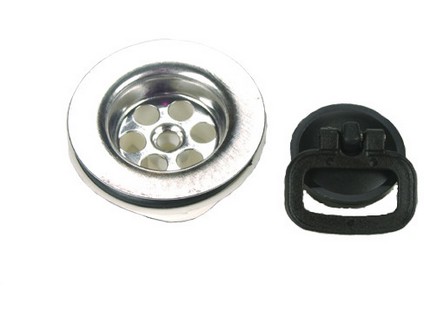 Dřezový výtokový ventil s nerezovou mřížkou o průměru 70 mm,  1