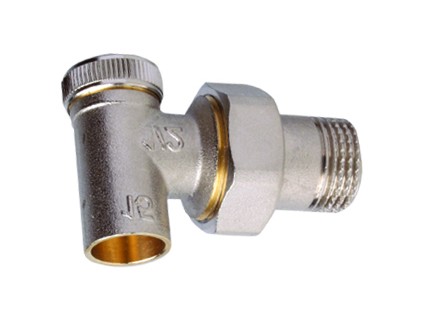 Rohové radiátorové uzavíratelné šroubení pro pájení 1/2