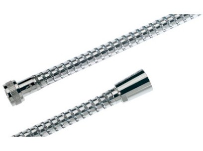 Sprchová plastová hadice s chromovaným designem a otočným šroubením, chrom, délka 200 cm