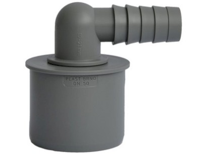 HT rohová koncovka DN 50 pro napojení hadice 19-21 mm