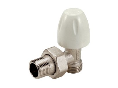 TIEMME rohový radiátorový ventil jednoregulační s napojením na Cu, Pex a Al-Pex trubky  1/2