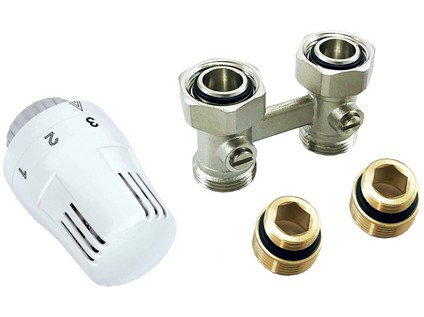 VK KIT přímý - šroubení, 2x redukce, termostatická hlavice