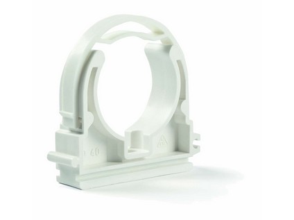 Plastová příchytka měděných trubek, jednoduchá s třmenem BEZ závitu  35 mm