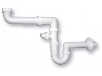 Úsporný E sifon s matkou a pračkovým vývodem 1