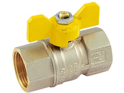 TIEMME plynový kulový kohout s motýlem TORNÁDO vnitřní/vnitřní závit 3/4