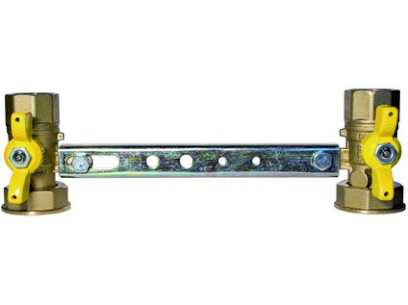 Souprava kulových kohoutů k plynoměrům, rozteč 250 mm  1