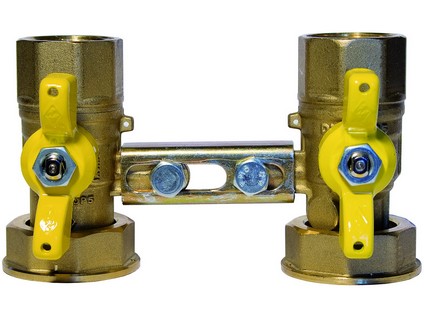 Souprava kulových kohoutů k plynoměrům rozteč 100 mm