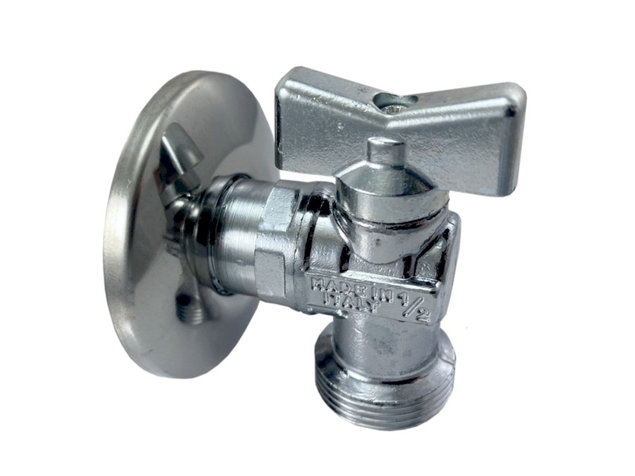 TIEMME pračkový kulový kohout s rosetou, chrom 1/2