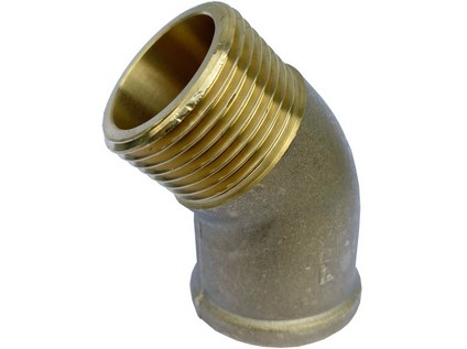 Mosazné koleno 45° ŠM bez lemu 1/2