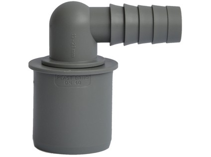 HT rohová koncovka DN 40 pro napojení hadice 19-21 mm