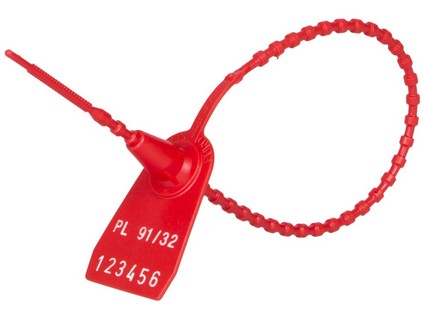 Plomba plastová na vodu, červená PL-95-M