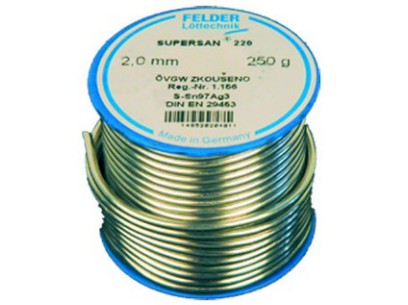 Pájka č.2, 2 mm, S-Sn97Ag3, 250 g