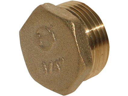 Mosazná zátka šestihran vnější závit 1/4
