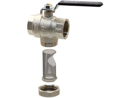 SUPERFILTER kulový kohout s pákou a vestnavným filtrem 1/2